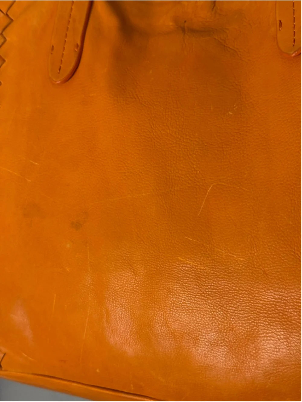 Cole Haan Orange Woven Leather Tote Bag